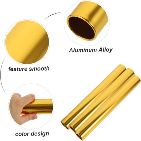 3Pcs Aluminum Alloy Relay Sticks Smooth Edges Lightweight Running for School Race Athletics Training and Competition Metal Track Equipment for Adults in Saudi Arabia