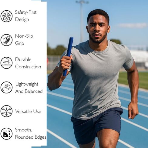 عصا تتابع للبالغين للمسار والميدان، متينة وخفيفة الوزن وغير قابلة للانزلاق مع حواف ناعمة محسنة للسلامة لسباقات التتابع والتدريب والمسابقات الرياضية in Kuwait