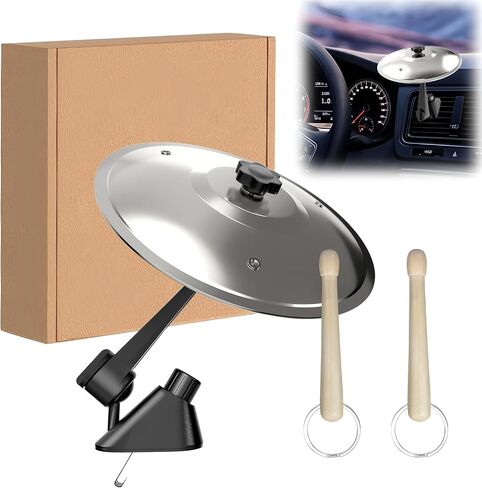 Car Cymbal Air Vent Car Symbol Drum Crash Cymbal w/Mini Drum Stick,Mini Drum Cymbal,Add Fun to Your Drive,Funny Musical Instruments Gadget for Drummer Music Lovers Gift,Car Accessory All Vehicle Types in Saudi Arabia