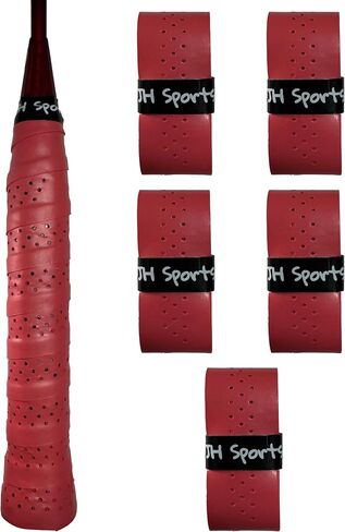 مضرب Overgrip - شريط قبضة ماص لكرة الريشة وكرة البيسبول والتنس | ماصة للعرق ومثقوبة - 5 قطع in Saudi Arabia