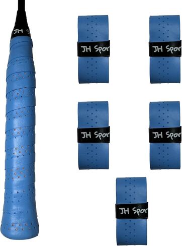 مضرب Overgrip - شريط قبضة ماص لكرة الريشة وكرة البيسبول والتنس | ماصة للعرق ومثقوبة - 5 قطع in Kuwait