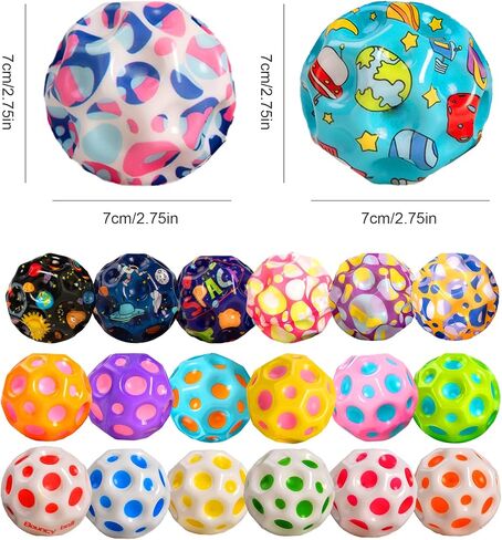 High Bounce Ball Super Bouncing Ball on a String with Wrist Strap (2-Pack) - Colorful Bounce Space Balls for Stress Relief, Indoor & Outdoor Sports Training in Saudi Arabia