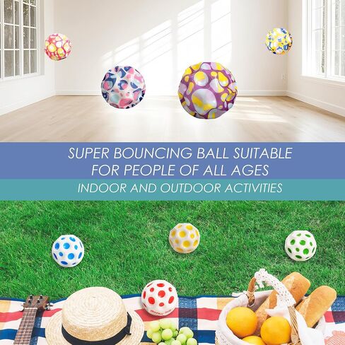 High Bounce Ball Super Bouncing Ball on a String with Wrist Strap (2-Pack) - Colorful Bounce Space Balls for Stress Relief, Indoor & Outdoor Sports Training in Saudi Arabia