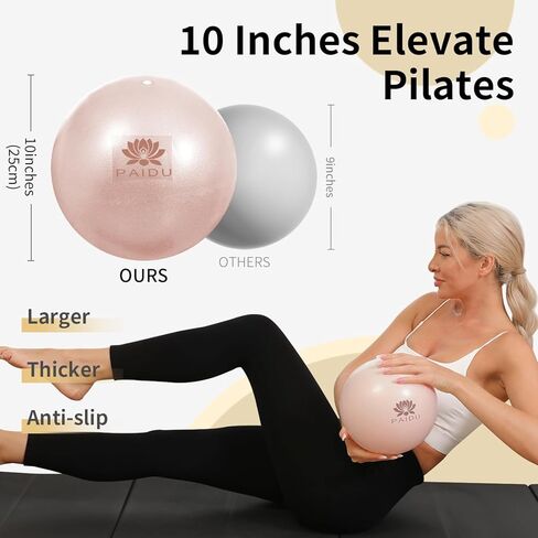 كرة بيلاتيس مقاس 10 بوصات، كرات يوجا صغيرة مضادة للانفجار ومضادة للانزلاق، مناسبة للبيلاتيس واليوجا والتدريب الأساسي والعلاج الطبيعي والتوازن والثبات وتمارين التمدد in Kuwait