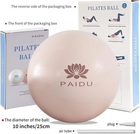 كرة بيلاتيس مقاس 10 بوصات، كرات يوجا صغيرة مضادة للانفجار ومضادة للانزلاق، مناسبة للبيلاتيس واليوجا والتدريب الأساسي والعلاج الطبيعي والتوازن والثبات وتمارين التمدد in Kuwait