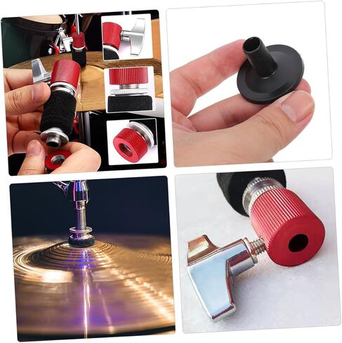 Drum Cymbal Felt Pads with Metal Washers Non-slip Protection for Drum Kit Clutch Accessories Compatible with Various Brands Stylish Red in Saudi Arabia