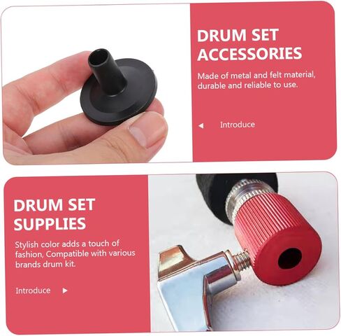 Drum Cymbal Felt Pads with Metal Washers Non-slip Protection for Drum Kit Clutch Accessories Compatible with Various Brands Stylish Red in Saudi Arabia