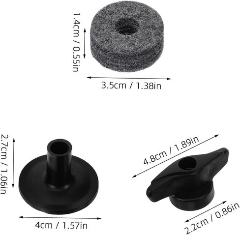 2 Sets Drum Cymbal Sleeves with Felt Pads and Hand-twist Nut Lightweight Percussion Accessories for Drum Kits Easy Replacement and Use in Saudi Arabia
