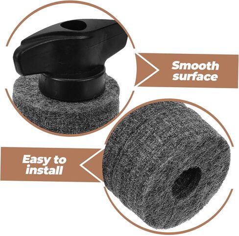 2 Sets Drum Cymbal Sleeves with Felt Pads and Hand-twist Nut Lightweight Percussion Accessories for Drum Kits Easy Replacement and Use in Saudi Arabia