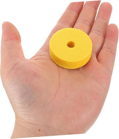 12pcs Yellow Drum Felt Pads Thick Cymbal Washers Noise Reduction Cushions for Cymbal Stand Protection Percussion Accessory Kit for Drum in Saudi Arabia