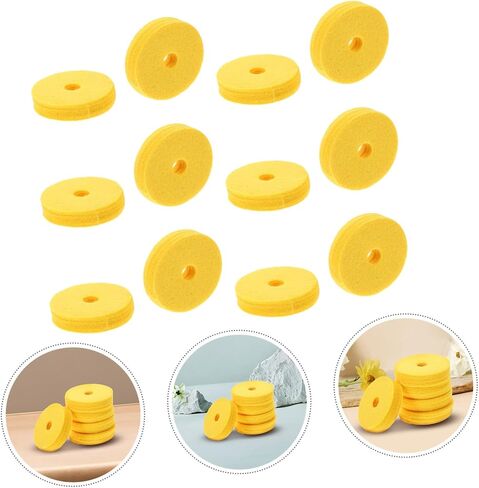 12pcs Yellow Drum Felt Pads Thick Cymbal Washers Noise Reduction Cushions for Cymbal Stand Protection Percussion Accessory Kit for Drum in Saudi Arabia