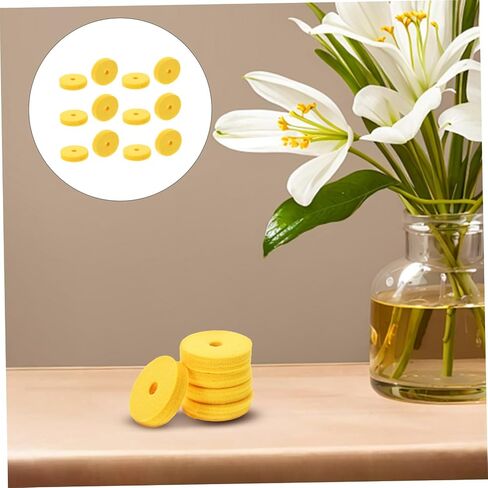 12pcs Yellow Drum Felt Pads Thick Cymbal Washers Noise Reduction Cushions for Cymbal Stand Protection Percussion Accessory Kit for Drum in Saudi Arabia
