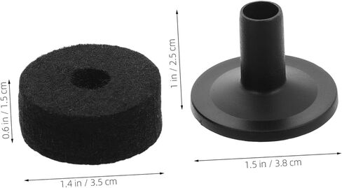 Cymbal Replacement with Base and Felt Pads Reliable Drum Kit Accessories with Plastic Sleeves and Black Felt Pads Easy and Quick Installation for Various Drum Brands in Saudi Arabia