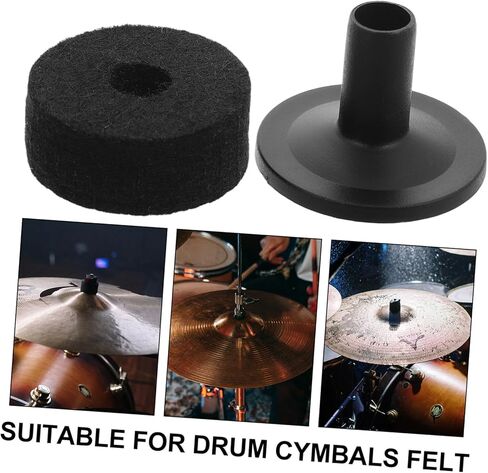 Cymbal Replacement with Base and Felt Pads Reliable Drum Kit Accessories with Plastic Sleeves and Black Felt Pads Easy and Quick Installation for Various Drum Brands in Saudi Arabia