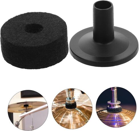 Cymbal Replacement with Base and Felt Pads Reliable Drum Kit Accessories with Plastic Sleeves and Black Felt Pads Easy and Quick Installation for Various Drum Brands in Saudi Arabia