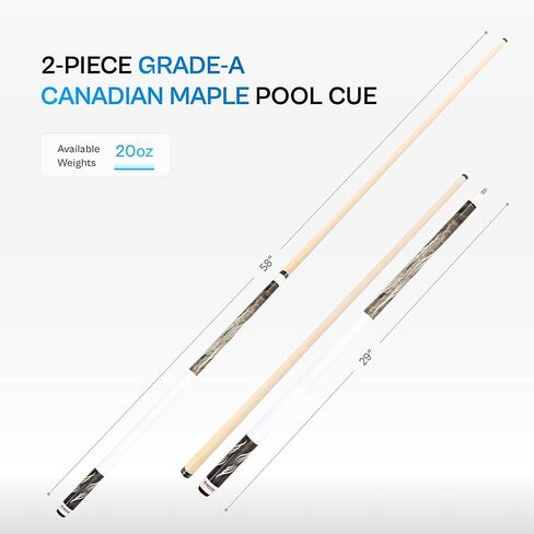 عصا بلياردو من PEARSON Cues PK Series من قطعتين من خشب القيقب مع عمود منخفض الانحراف، طرف احترافي للمفاصل المعقدة، خيارات وزن 18-21 أونصة، جديلة احترافية قابلة للتخصيص in Kuwait