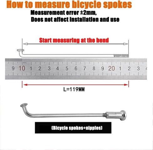 36Pcs 13G Stainless Steel Bicycle Spokes 122/124 138 139 179 228/250 255 268 MM Nipples End Caps E-Bike Part Accessories in Saudi Arabia
