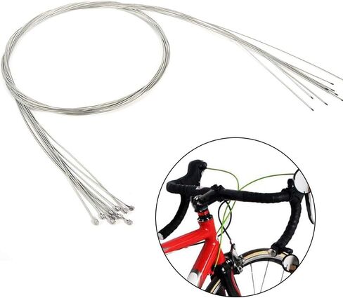 10 قطع كابل Derailleur للدراجة بطول 6.56 قدم، كابل Derailleur الداخلي للدراجة من الفولاذ المقاوم للصدأ قابل للاستبدال للدراجة الجبلية على الطرق، فضي in Saudi Arabia