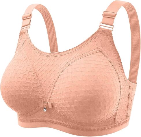 Wireless Bra for Older Women Full Coverage Seamless Supportive Push Up T-Shirt Bras Everyday Soild Color Bralettes in Saudi Arabia