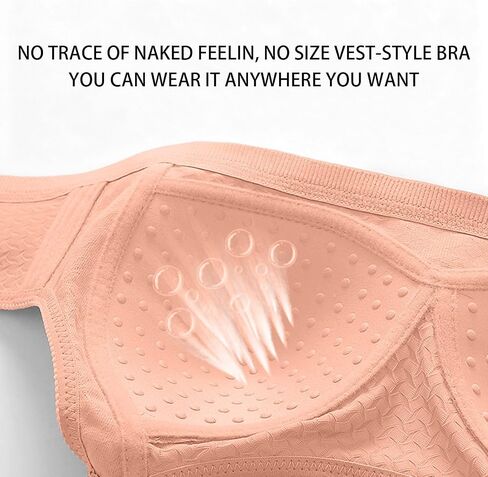 Wireless Bra for Older Women Full Coverage Seamless Supportive Push Up T-Shirt Bras Everyday Soild Color Bralettes in Saudi Arabia