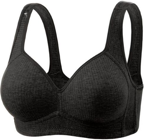 Full Coverage Bras for Womens Comfortable Ribbed No Underwire Seamless Bralette Push Up V Neck Support Everyday Bra in Saudi Arabia