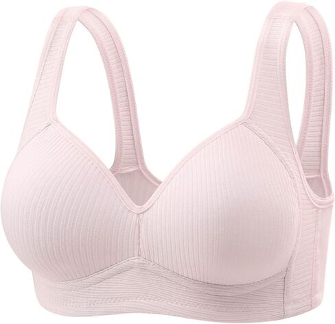 Full Coverage Bras for Womens Comfortable Ribbed No Underwire Seamless Bralette Push Up V Neck Support Everyday Bra in Saudi Arabia