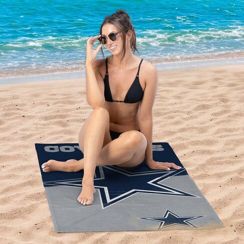 Northwest NFL Dallas Cowboys Microfiber Beach Towel, 30 x 60 Inches – Quick Dry, Sand Resistant, Lightweight, Highly Absorbent, Incisor Design in Saudi Arabia