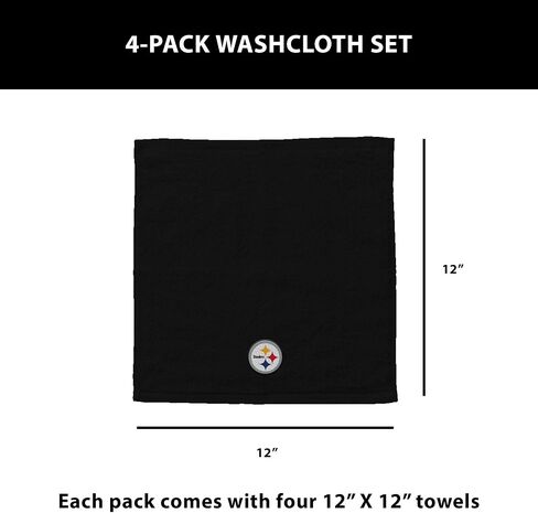 قطعة قماش غسيل بشعار فريق Northwest Pittsburgh Steelers NFL 4 عبوات 12 × 12 بوصة in Saudi Arabia