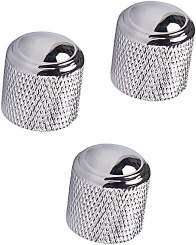 Vaguelly 3pcs Chrome Knurled Bass Guitar Volume Tone Control Knobs Aluminum Alloy Guitar Parts Accessories Fit for Bass in Saudi Arabia