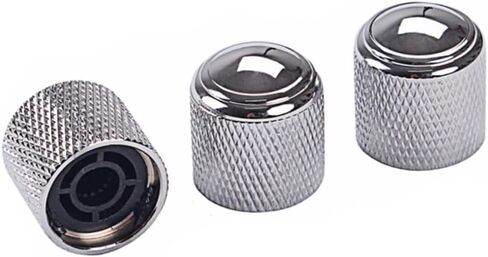 Vaguelly 3pcs Chrome Knurled Bass Guitar Volume Tone Control Knobs Aluminum Alloy Guitar Parts Accessories Fit for Bass in Saudi Arabia