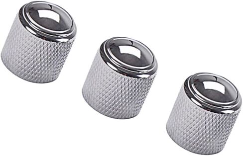 Vaguelly 3pcs Chrome Knurled Bass Guitar Volume Tone Control Knobs Aluminum Alloy Guitar Parts Accessories Fit for Bass in Saudi Arabia