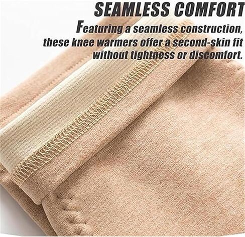 Winter Seamless Knee Warmers with Pockets, Thick Plush Fleece Lined Knee Sleeves, Adjustable Thermal Leg Warmers in Saudi Arabia