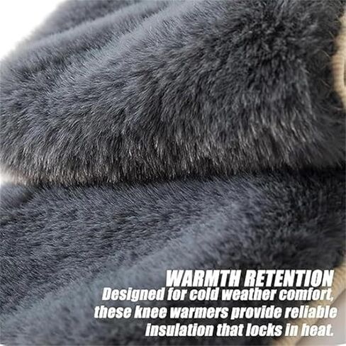 Winter Seamless Knee Warmers with Pockets, Thick Plush Fleece Lined Knee Sleeves, Adjustable Thermal Leg Warmers in Saudi Arabia