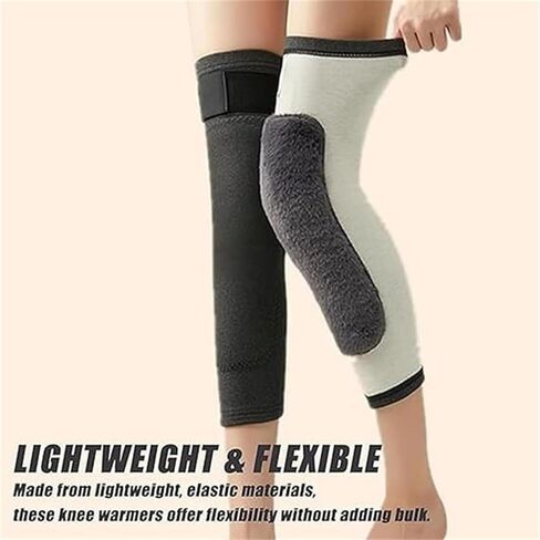 Winter Seamless Knee Warmers with Pockets, Thick Plush Fleece Lined Knee Sleeves, Adjustable Thermal Leg Warmers in Saudi Arabia