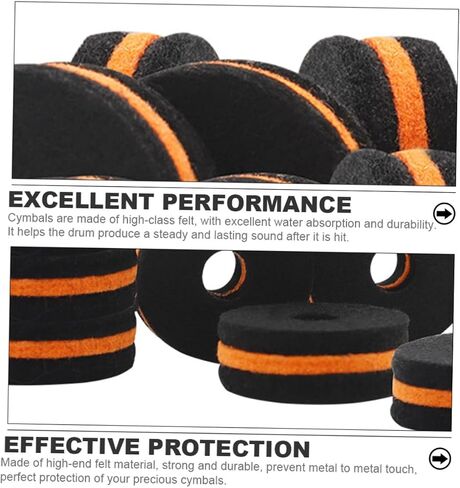 10Pcs Drum Set Felt Pads Anti-skid Cymbal Cushions Drum Kit Accessories Sound Quality Easy Installation Standard in Saudi Arabia
