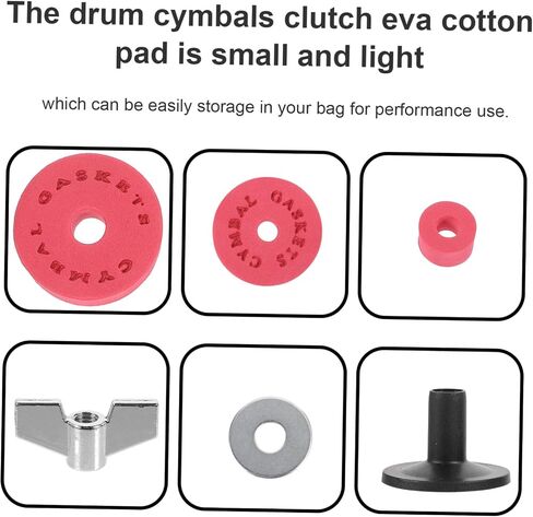 Drum Cymbal EVA Cotton Pad Non-slip Cushion Accessories with Clutch Sleeves and Gaskets for Drum Kits and Electronic Professional Percussion Replacement Parts in Saudi Arabia