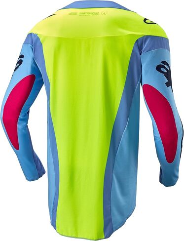 Alpinestars 3767024-7064-M: Techstar Ocuri Jersey Lt Blue/Ylw Fluo/Red Berry Md in Saudi Arabia