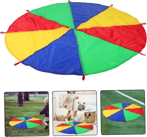 لعبة مظلة قوس قزح للأولاد والبنات بطول 2 متر من BESPORTBLE للألعاب الخارجية وأنشطة التعلم في مرحلة ما قبل المدرسة وتنمية المهارات الحركية وألوان جذابة لقطر اللعب التعاوني in Kuwait