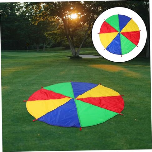 لعبة مظلة قوس قزح للأولاد والبنات بطول 2 متر من BESPORTBLE للألعاب الخارجية وأنشطة التعلم في مرحلة ما قبل المدرسة وتنمية المهارات الحركية وألوان جذابة لقطر اللعب التعاوني in Kuwait