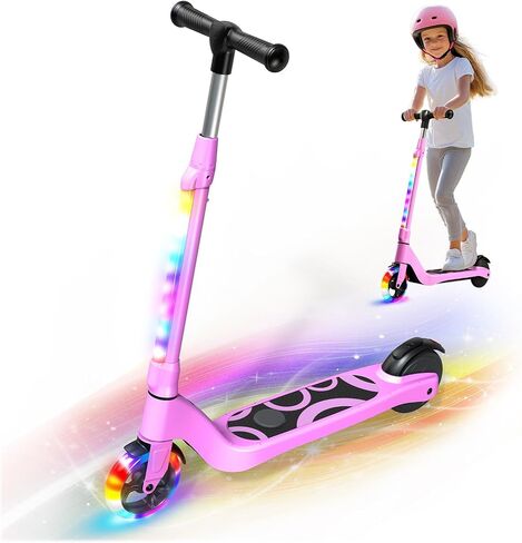 LIEAGLE Electric Scooter for Kids Ages 6-12, LED Light-Up Deck, Kids Scooters with 3 Adjustment Levels Handlebar to 36 Inches High,5.3" Wheel UL Certificated Kick Scooter in Saudi Arabia