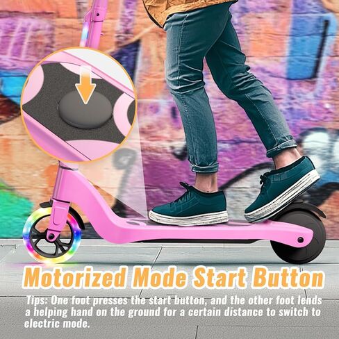 LIEAGLE Electric Scooter for Kids Ages 6-12, LED Light-Up Deck, Kids Scooters with 3 Adjustment Levels Handlebar to 36 Inches High,5.3" Wheel UL Certificated Kick Scooter in Saudi Arabia