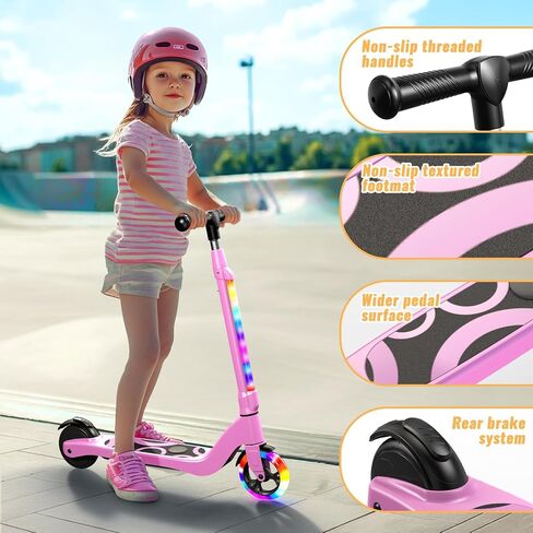 LIEAGLE Electric Scooter for Kids Ages 6-12, LED Light-Up Deck, Kids Scooters with 3 Adjustment Levels Handlebar to 36 Inches High,5.3" Wheel UL Certificated Kick Scooter in Saudi Arabia