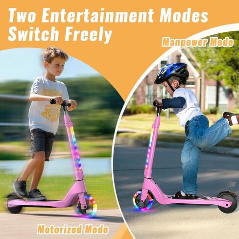 LIEAGLE Electric Scooter for Kids Ages 6-12, LED Light-Up Deck, Kids Scooters with 3 Adjustment Levels Handlebar to 36 Inches High,5.3" Wheel UL Certificated Kick Scooter in Saudi Arabia