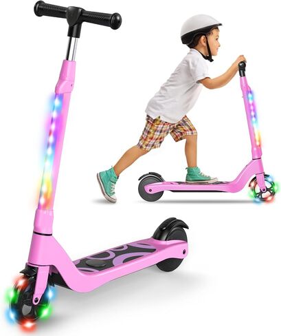 LIEAGLE Electric Scooter for Kids Ages 6-12, LED Light-Up Deck, Kids Scooters with 3 Adjustment Levels Handlebar to 36 Inches High,5.3" Wheel UL Certificated Kick Scooter in Saudi Arabia