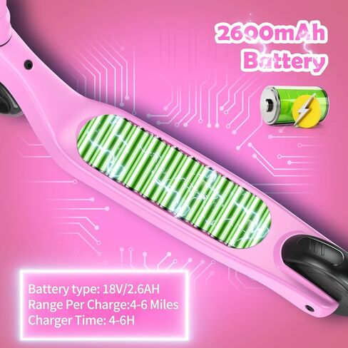 LIEAGLE Electric Scooter for Kids Ages 6-12, LED Light-Up Deck, Kids Scooters with 3 Adjustment Levels Handlebar to 36 Inches High,5.3" Wheel UL Certificated Kick Scooter in Saudi Arabia