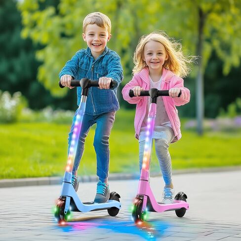 LIEAGLE Electric Scooter for Kids Ages 6-12, LED Light-Up Deck, Kids Scooters with 3 Adjustment Levels Handlebar to 36 Inches High,5.3" Wheel UL Certificated Kick Scooter in Saudi Arabia