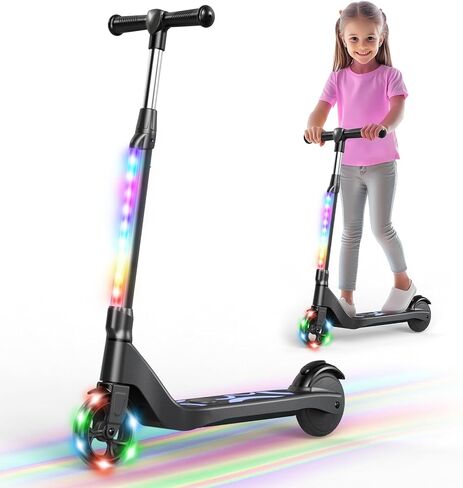 LIEAGLE Electric Scooter for Kids Ages 6-12, LED Light-Up Deck, Kids Scooters with 3 Adjustment Levels Handlebar to 36 Inches High,5.3" Wheel UL Certificated Kick Scooter in Saudi Arabia