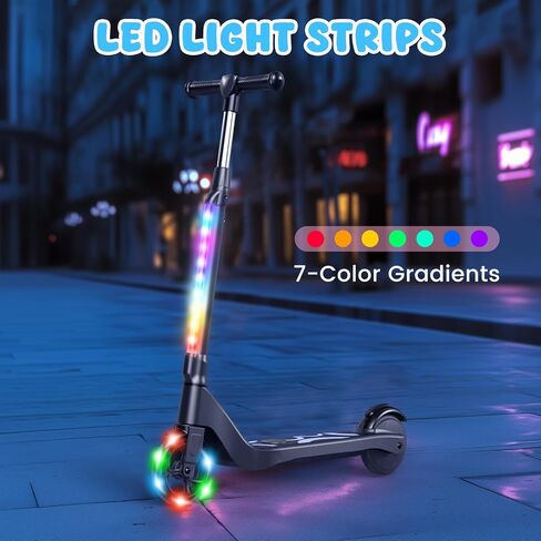 LIEAGLE Electric Scooter for Kids Ages 6-12, LED Light-Up Deck, Kids Scooters with 3 Adjustment Levels Handlebar to 36 Inches High,5.3" Wheel UL Certificated Kick Scooter in Saudi Arabia