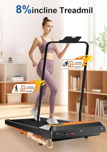 Smart Queen Walking Treadmill Pad with Removable Handle,2.5HP Portable Treadmills for Home and Office, 270lbs Capacity Under Desk Treadmill with APP &Remote Control, LED Display in Saudi Arabia