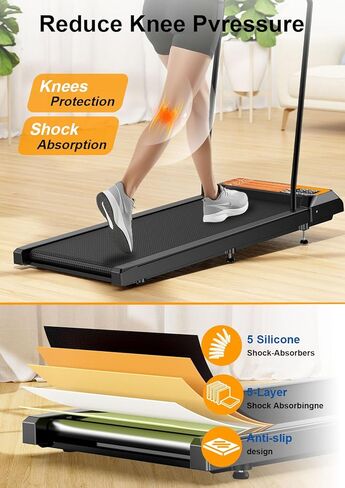 Smart Queen Walking Treadmill Pad with Removable Handle,2.5HP Portable Treadmills for Home and Office, 270lbs Capacity Under Desk Treadmill with APP &Remote Control, LED Display in Saudi Arabia